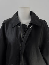ルーズフィット ベーシックレザージャケット