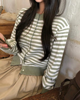 [ORIGINAL] Peb Stripe Knit Cardigan