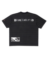 BBD アングザイエティ マルチ パッチ ストライプ Tシャツ (Black&Charcoal)