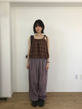 Plaid Balloon Blouse (2color)