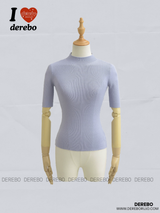 half-turtleneck slim line knitwear T-shirt