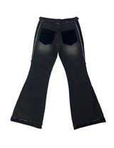 Even zipper flared denim