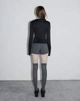 Diagonal Button Long Sleeve Black