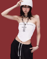 gothic skull cross necklace