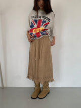 SUEDE PUNCHING SKIRT (3C)