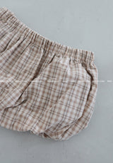 Checkered Belt Set Pumpkin Balloon Miniskirt