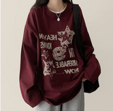 オッドビンテージプリンティドボクシー長袖Tシャツ