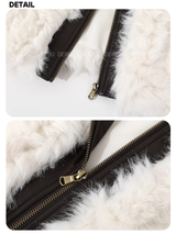 Muse Soft Color Leather Zip-Up Fur Jacket