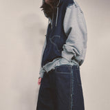 layered deconstructed zip-up hoodie_blue