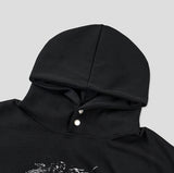 B-Pit Print Snap Balloon Crop Hoodie
