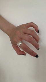 Quilting bold silver ring