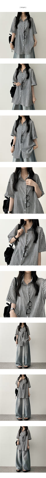 Doven Check Boxy Fit Short Sleeve Shirt Southern