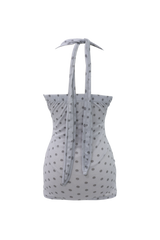 Dot halter top (Black/Light purple)