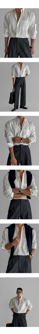 Basic cotton shirt [white]