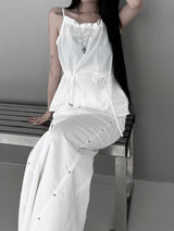 halterneck string nylon sleeveless (2color)