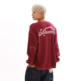 ワッフル コージー ロングスリーブ Tシャツ_ワイン