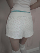 [MADE] Coquette Lace Shirred Fold-Over Shorts