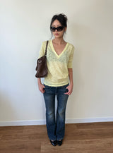 sheer v neck tee