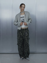 SHORT CHOKER JACKET / LIGHT GRAY