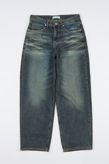 Faded relaxed embo denim pants 