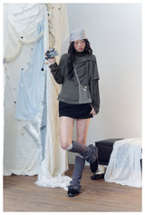 Grunge Layered Polka Dot Sweatshirt