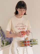 ヴィンテージヌーベルロゴハーフTシャツ アイボリー
