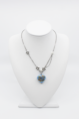 Flower love star necklace (Clear/Blue)