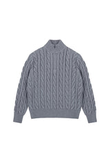 Cable Knit Half Zip Sweater
