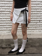 Dot Ribbon Strap Skirt