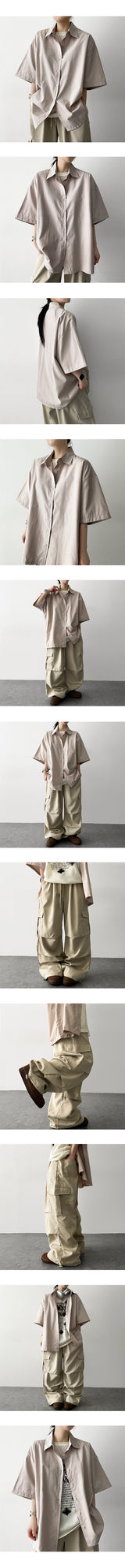 And Oversized fit solid short-sleeved shirt