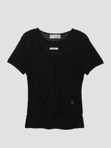 NUBASIC TENCEL HALF T-SHIRT SET BLACK