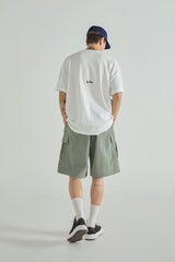 パッチポイントナイロンカーゴハーフパンツ - KHAKI