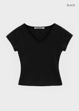 [B-BASIC] スタンダード半袖VネックTシャツ (2 SIZE)