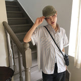 Lukin Bohemian Hippie Stripe Short Sleeve Shirt