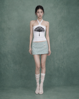 Knotted Satin Mini Skirt #Ook(玉)