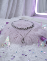 [Baby Monster ローラ Necklace] バレエコアムーンレイヤードネックレス(Surgical Steel)