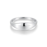 Dome Plain 925 Silver +Rhodium Plating Ring R058-05H