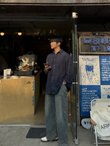 Rust balloon denim pants