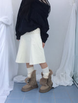 soft corduroy banding skirt