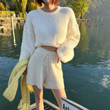 Light and crop thick knit/4colors
