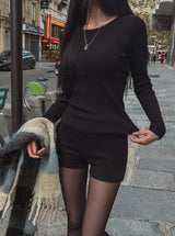 [U-BASIC] Herona Round Ribbed Knit