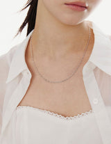 26SS★ Precise Silver (C) Double Rope Chain Necklace