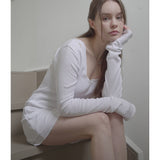 OVERLOCK DRESS-WHITE