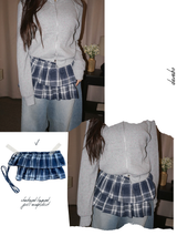 checkered layered frill wrap skirt