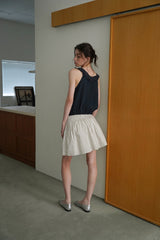 Stripe flare skirt_ivory