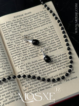 [925silver] Onyx drop earring
