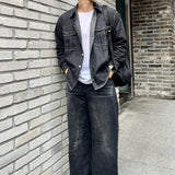 Cargo Pocket Denim Long Sleeve Shirt