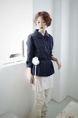 Rounded Collar Double Jacket