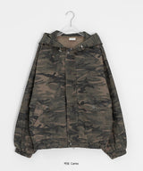 [unisex] サルコットンフードジップアップジャケット