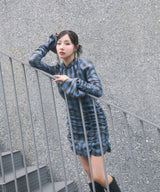 チェックギャザーミニワンピ